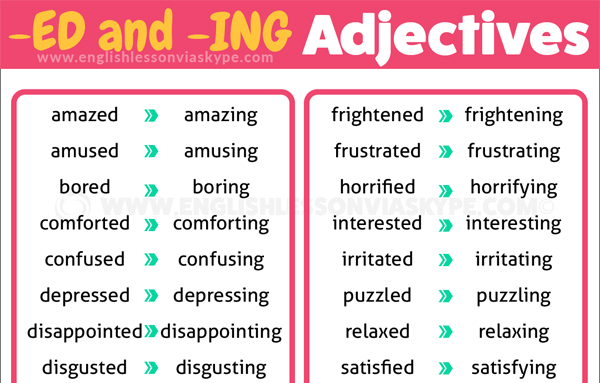 How To Use English Adjectives Ending In ED And ING English With Harry