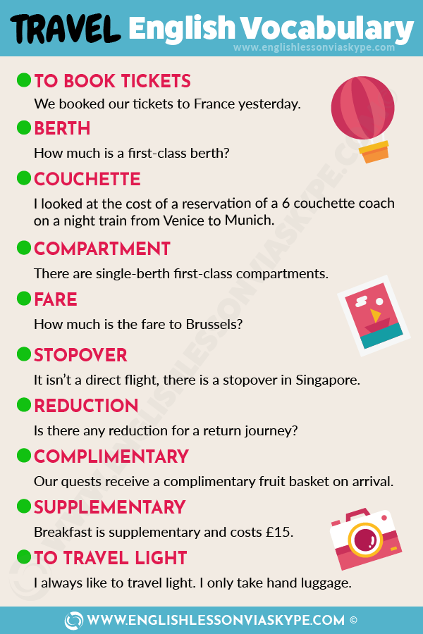 travelling words in english