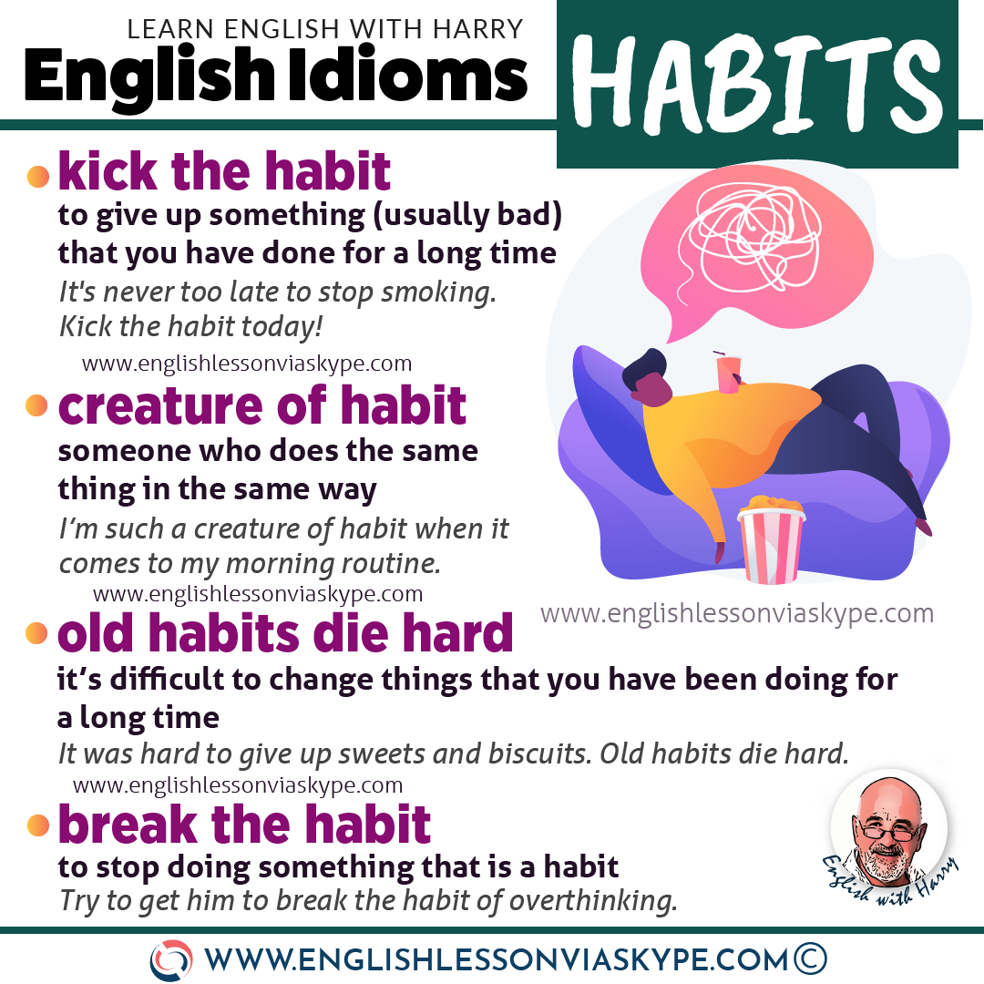 kick the habit, Vocabulary