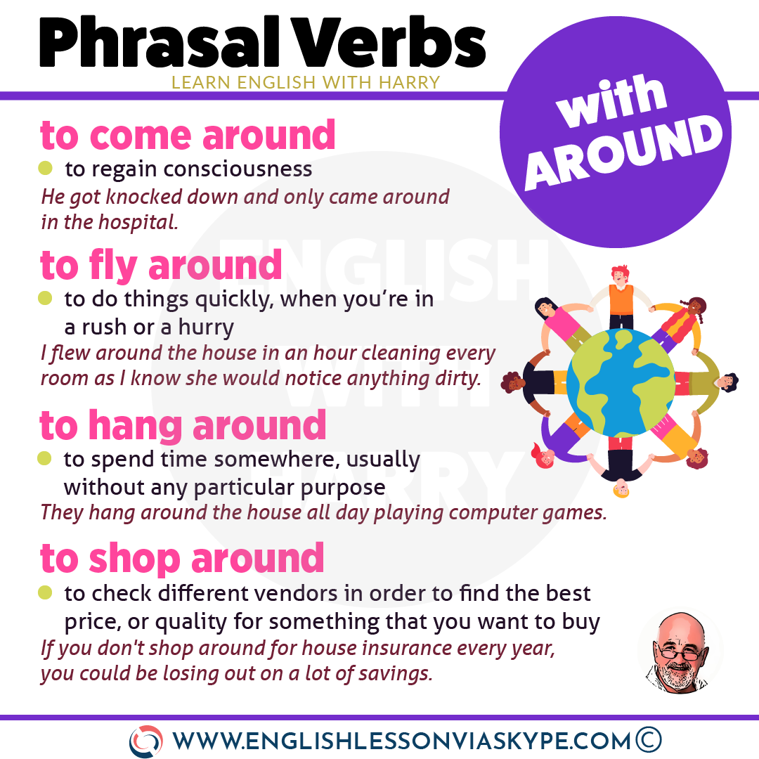 11 Phrasal Verbs With Around Meanings Examples English With Harry