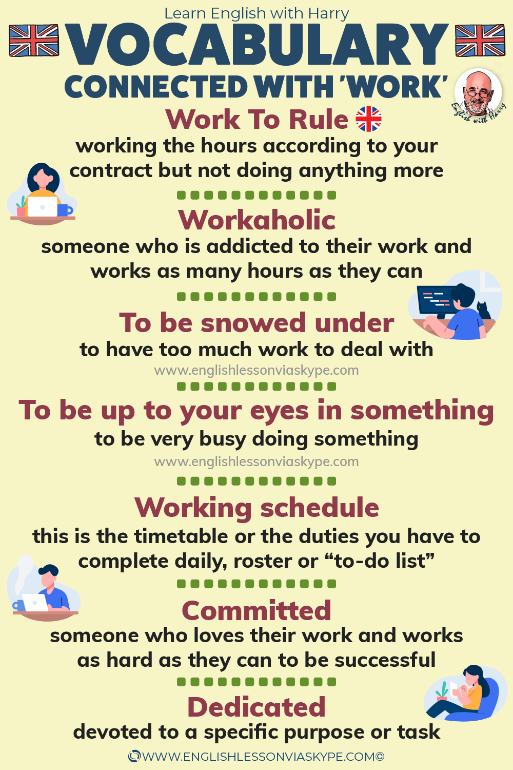 Phrasal Verbs with Work - Learn English with Harry 👴  Learn english  vocabulary, English phrases idioms, Learn english