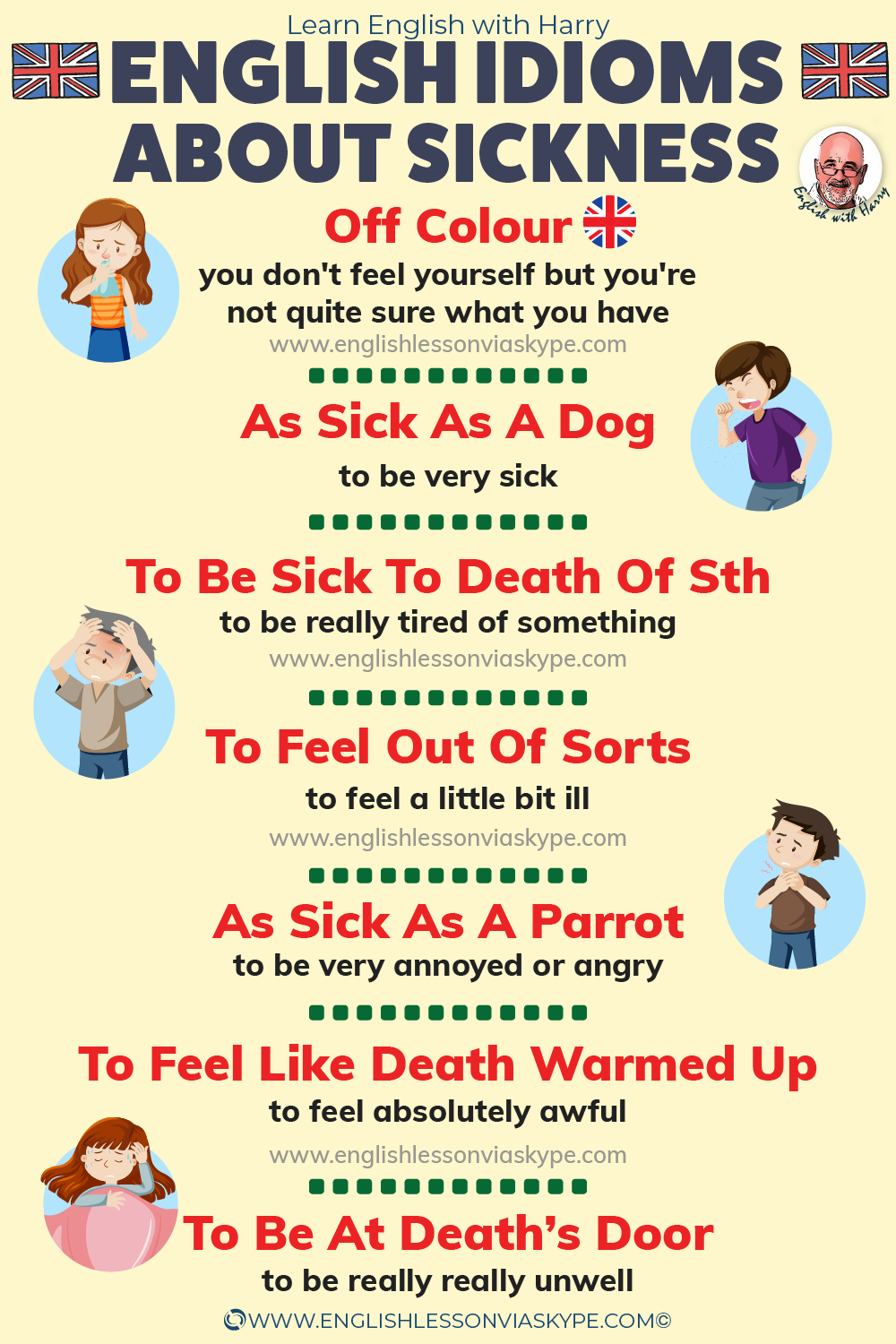 what is the meaning of the idiom sick as a dog
