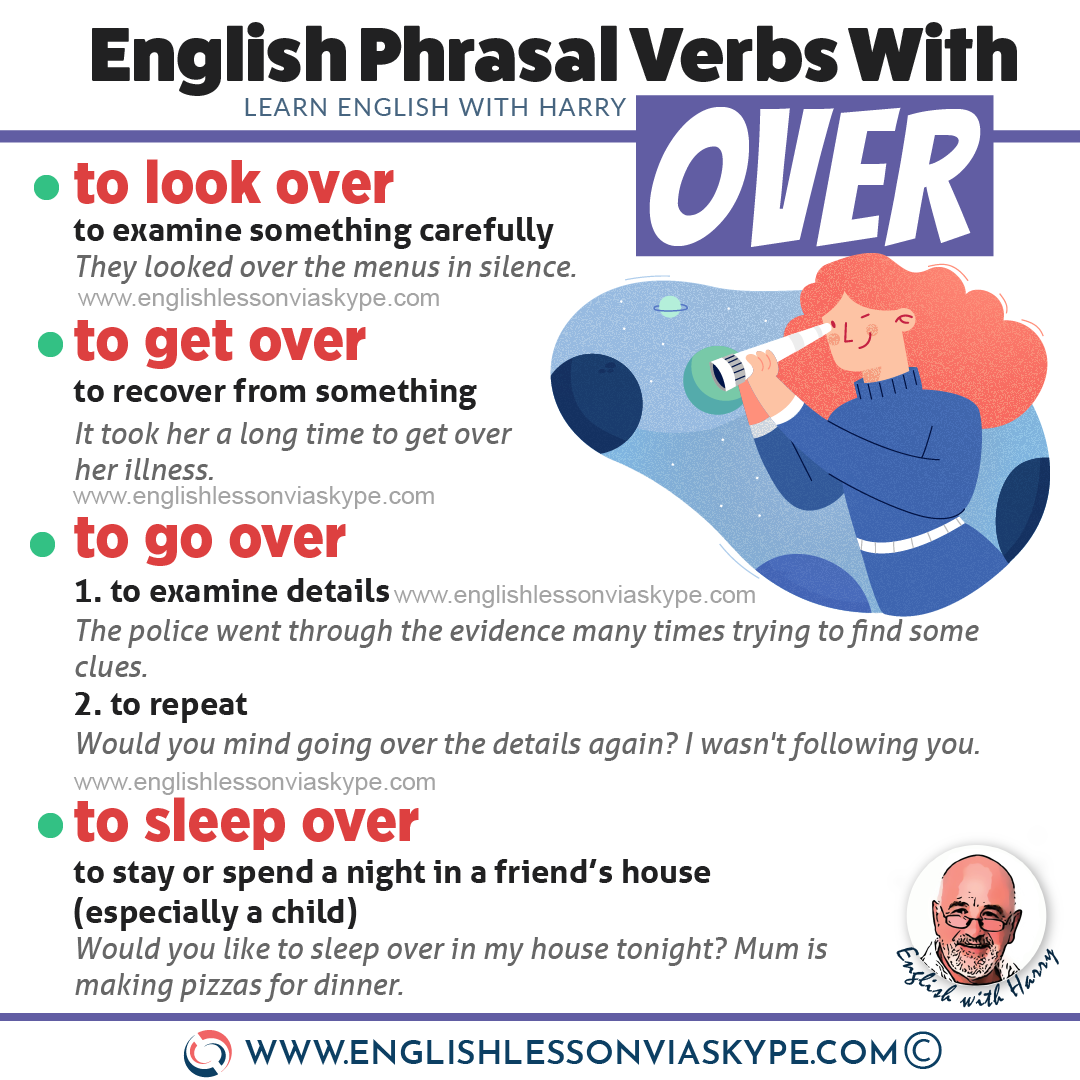 GET OVER – phrasal verb – meanings and examples