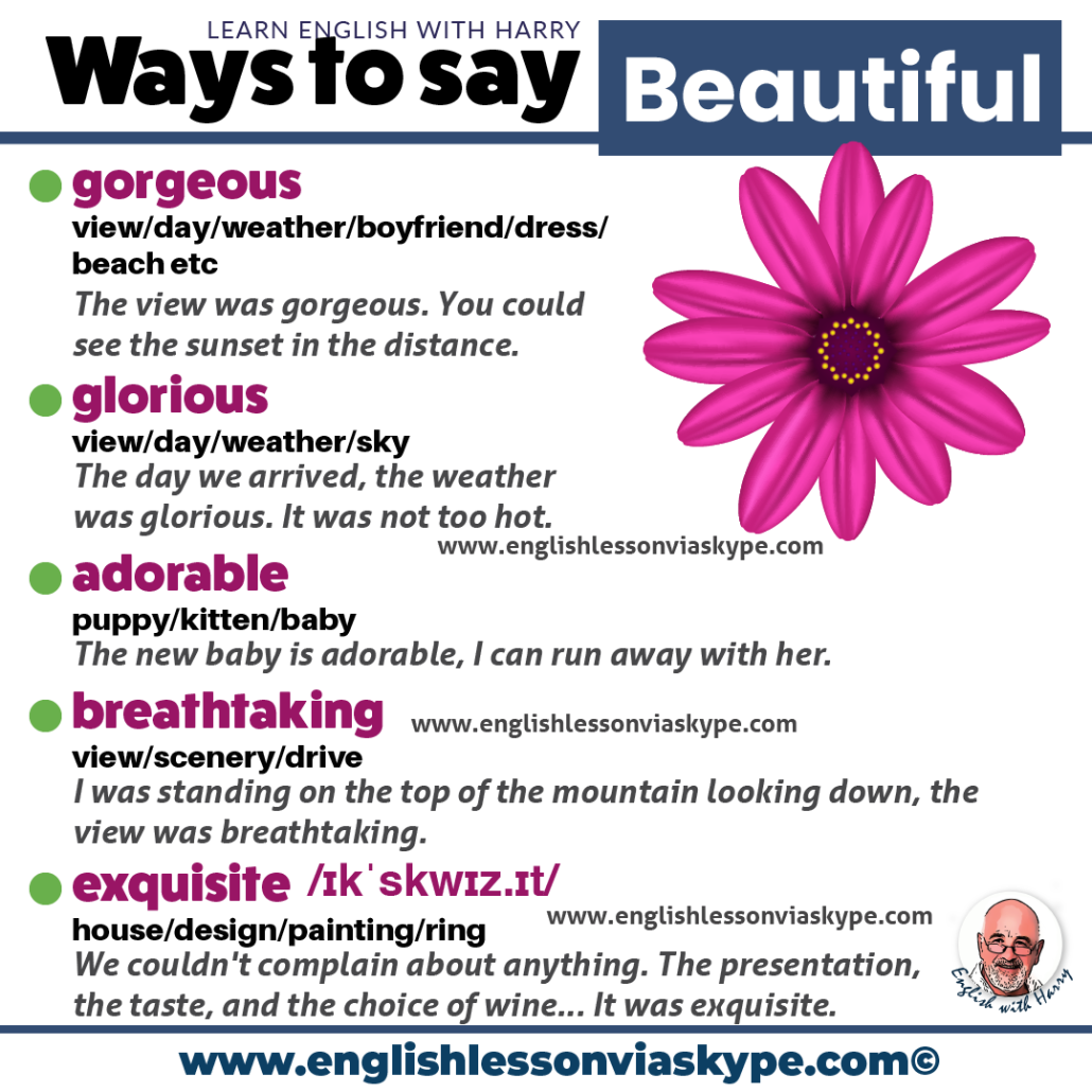 BEAUTIFUL Synonym! Following is a list of 60 synonyms for BEAUTIFUL in  English. Let's start lear…
