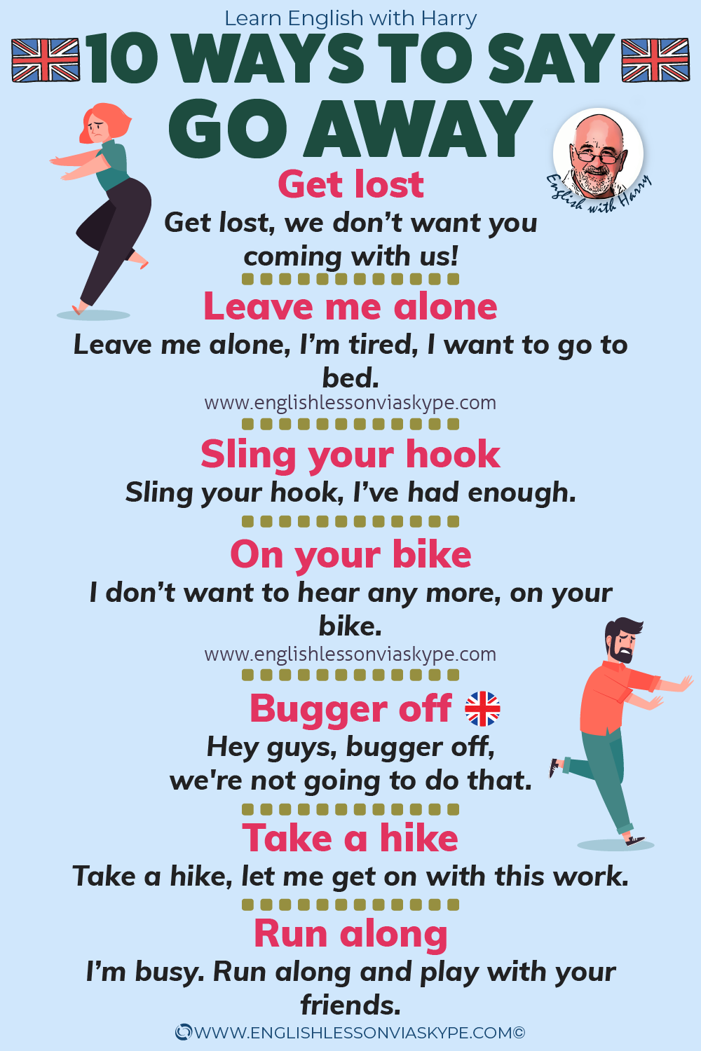 10 Other Ways To Say Go Away In English Learn English With Harry