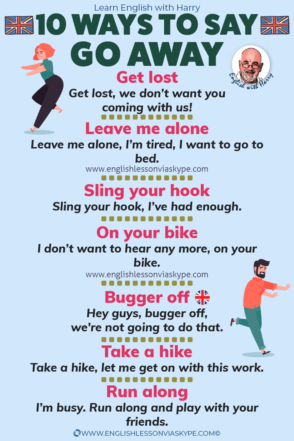 10 Other Ways To Say Go Away In English Learn English With Harry 2022 