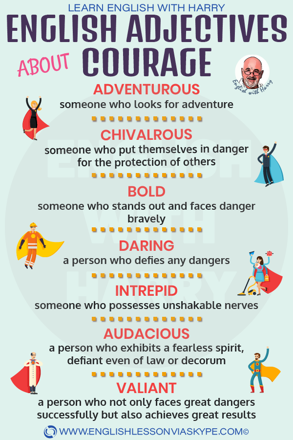 10 English Adjectives to Describe Courage • Learn English with Harry 👴