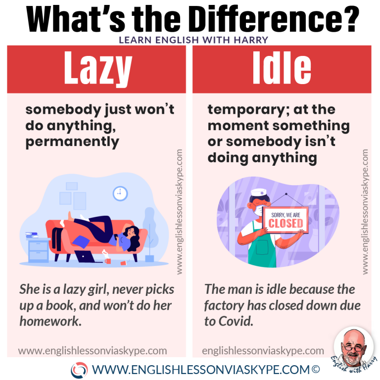 Difference between Lazy and Idle • Learn English with Harry 👴