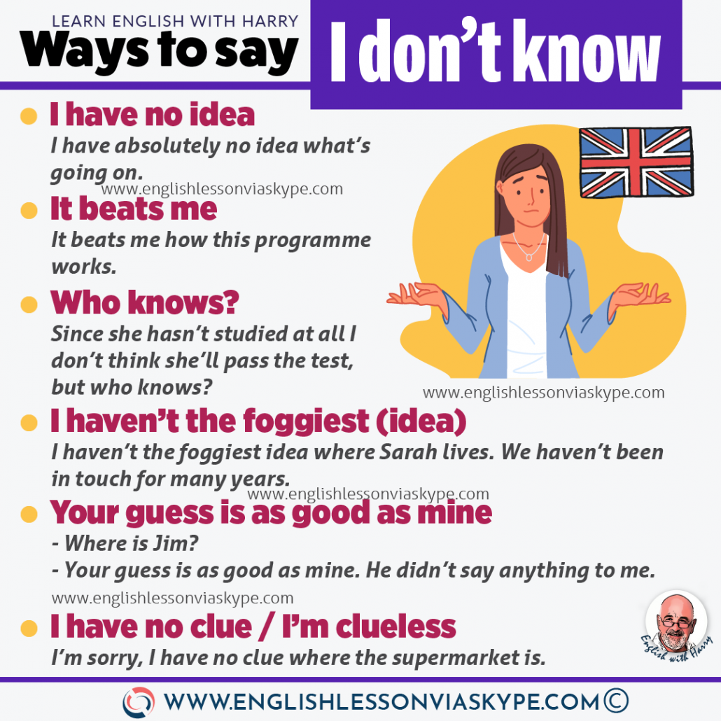 10 Ways To Say I Dont Know In English • Learn English With Harry 👴 9964