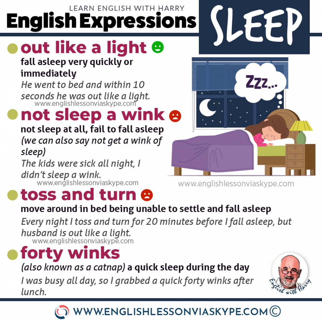 Learn sleep idioms : Infographic