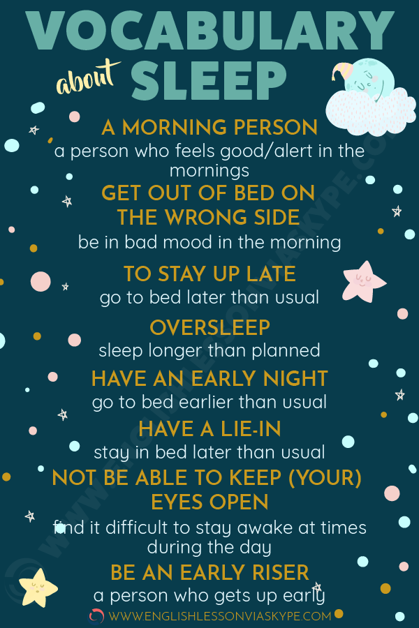 Learn sleep idioms : Infographic