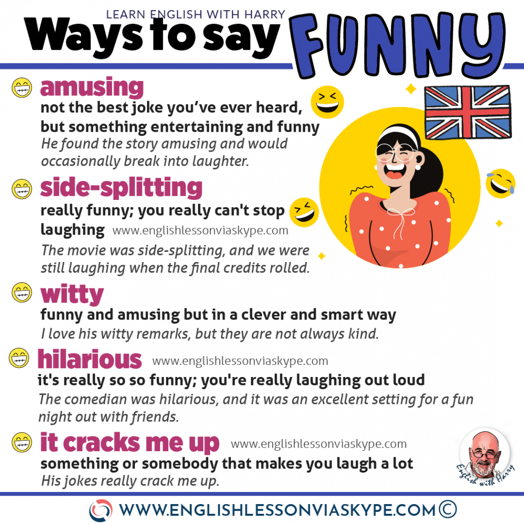 Other ways to say Funny in English 🤣 • Learn English with Harry 