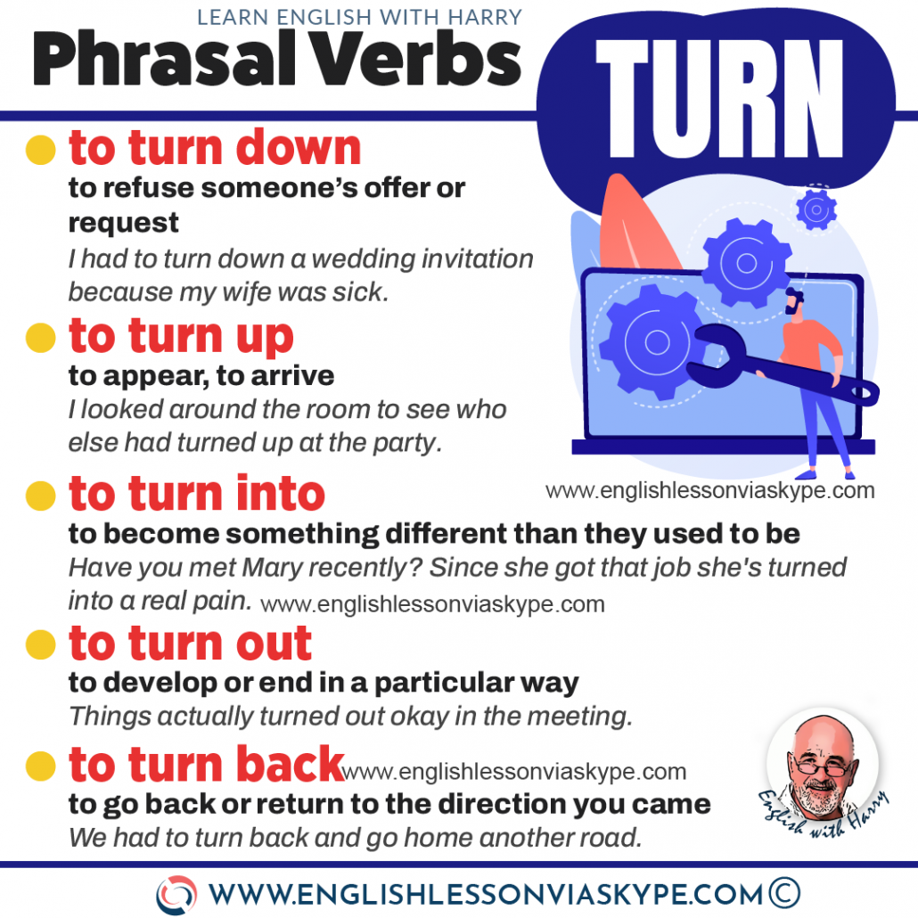 Phrasal Verbs With Turn Speak English With Harry 2023 