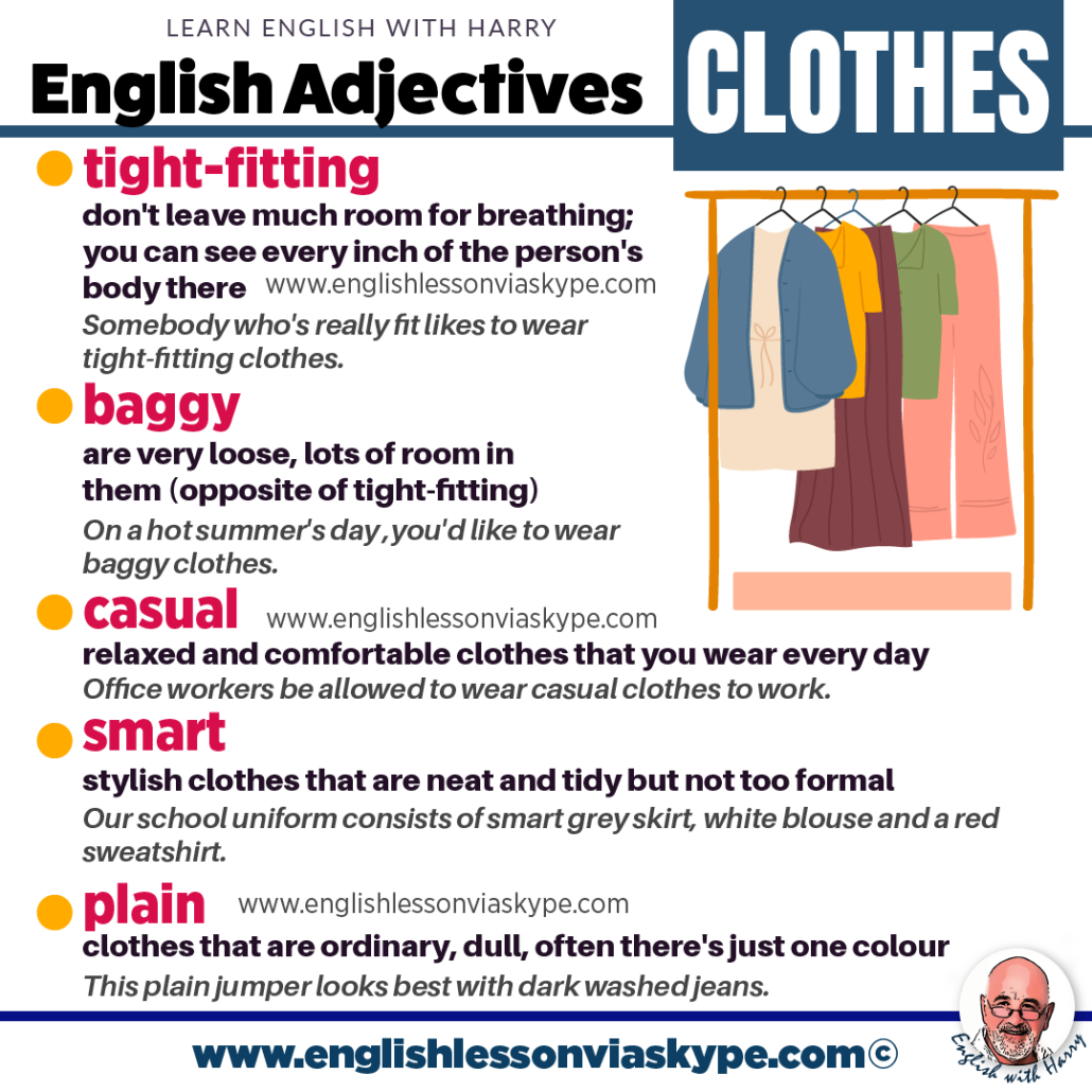 Adjectives To Describe Clothes In English • Speak English With Harry