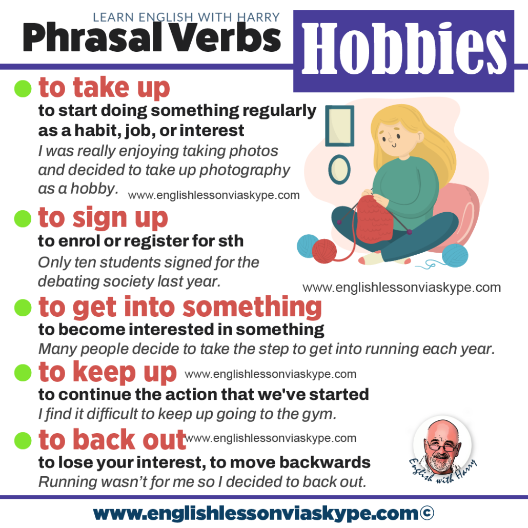 Phrasal Verbs For Hobbies And Activities • Speak English with Harry 👴
