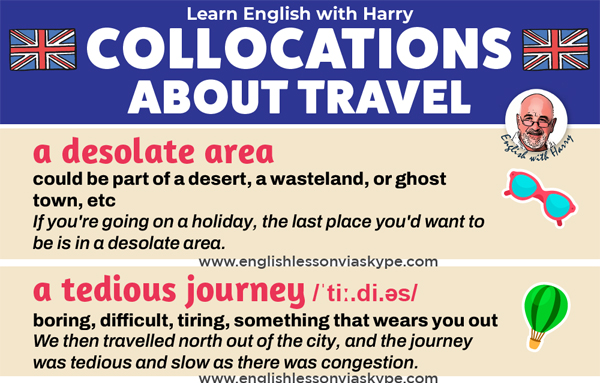 travel collocations ejemplos