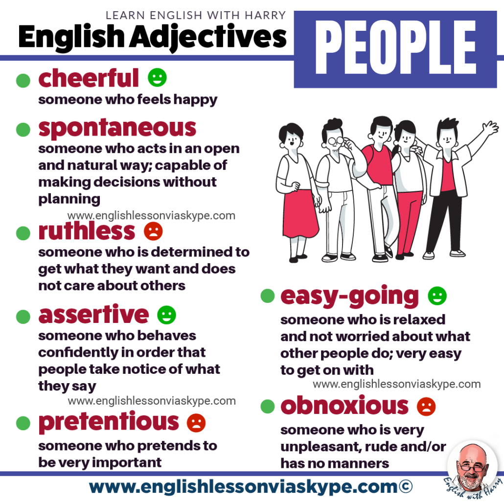 adjectives list to describe a person