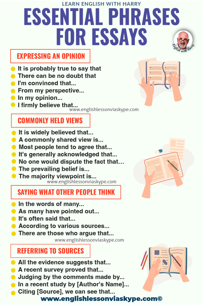 phrases for good essay